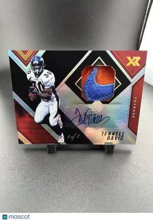 2017 Panini XR Terrell Davis #AS-TD /1 Patch Player-Worn Material