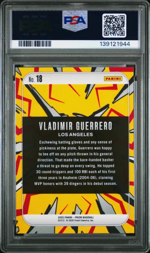 2025 Panini Prizm Dingers! Vladimir Guerrero #18 PSA 10 back