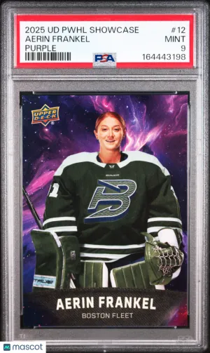 2025 Upper Deck Pwhl Showcase Aerin Frankel #12 Purple /350 PSA 9 front