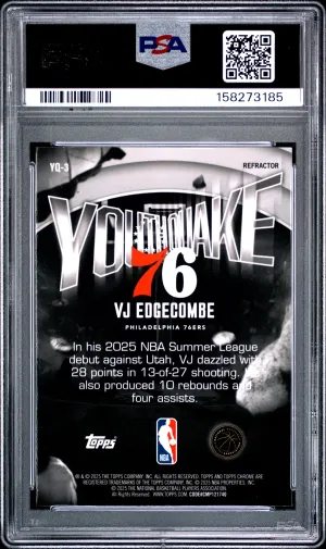 2025 Topps Chrome Youthquake VJ Edgecombe #YQ-3 Refractor back