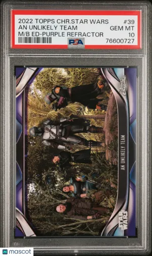 2022 Topps Chrome Star Wars The Mandalorian Beskar Edition An Unlikely Team Hologram #39 PSA 10