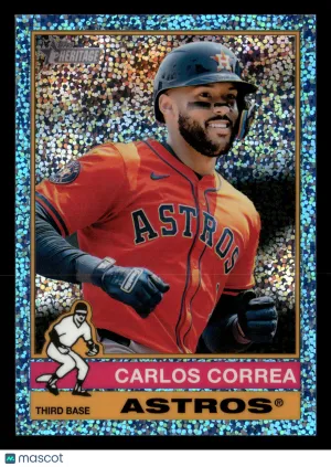 2025 Topps Heritage Carlos Correa #629 Blue Sparkle Refractor