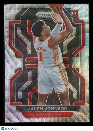 Jalen Johnson 2021 Panini Prizm #305 Silver Wave RC Atlanta Hawks