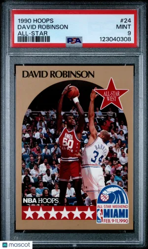 1990 Hoops David Robinson #24 All Star PSA 9