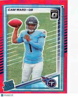 2025 Panini Donruss Optic Cam Ward Red Pandora Rookie #350 Tennessee Titans