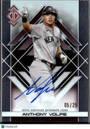 Anthony Volpe 2025 Topps Transcendent Collection Auto Icons Chrome Autograph Variation /25 New York Yankees