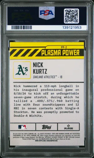 2024 Bowman Draft Plasma Power Nick Kurtz #PP2 PSA 10 back