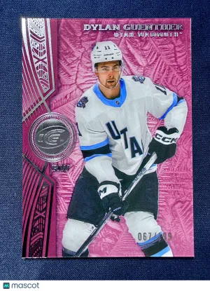 2025-26 Upper Deck Ice Red #44 67/199 Dylan Guenther Utah Hockey Club Hockey Card