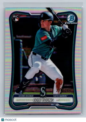 2026 Bowman Chrome Cole Young #25 Refractor 220/499 Rookie Seattle Mariners