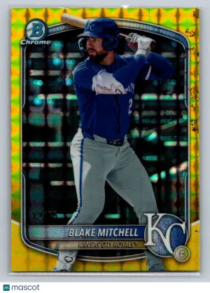 2025 Bowman Chrome Draft Blake Mitchell #BDC-160 Yellow Geometric 12/75 Kansas City Royals