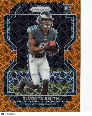 2021 Panini Prizm Football DeVonta Smith Orange Laser Rookie RC #335 Philadelphia Eagles