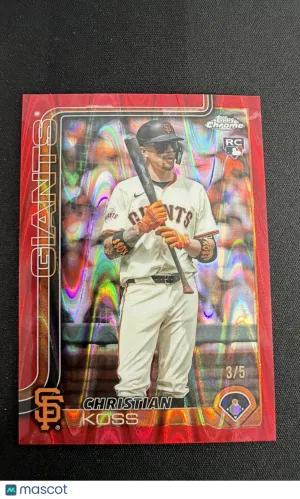2025 Topps Chrome Update Series Christian Koss #USC26 Red Refractor / Parallel/Variety Rookie Base Set