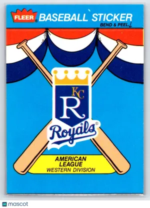 1989 Fleer Baseball Stickers Kansas City Royals Kansas City Royals
