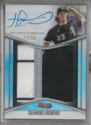2025 Bowman's Best Prospect Patch Auto Relic Hagen Smith 21/50 front