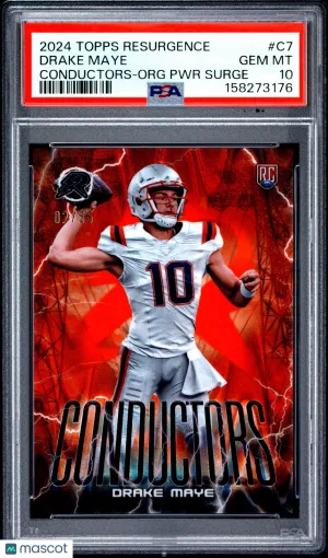 2024 Topps Resurgence Conductors Drake Maye #C7 Org PWR front