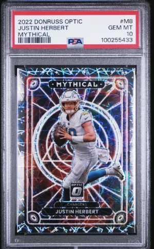 2022 PANINI DONRUSS OPTIC MYTHICAL #M8 JUSTIN HERBERT