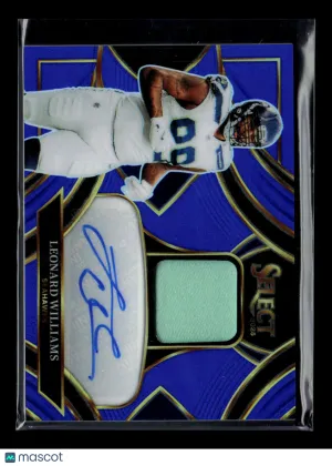 2026 Panini Select Leonard Williams #SME-LWS Blue Memorabilia Auto