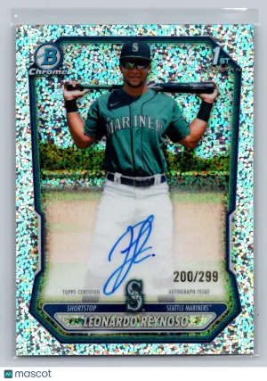 2026 Bowman Chrome Autograph Leonardo Reynoso #CPA-LR Speckle Refractor 200/299 Seattle Mariners