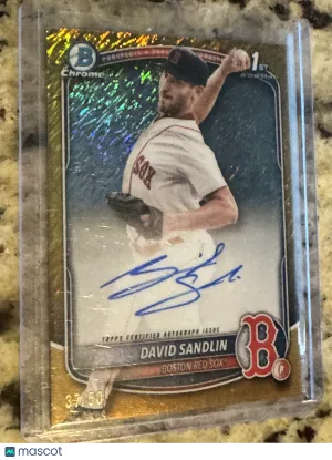 2025 Topps Bowman Chrome David Sandlin Yellow Shimmer Refractor 1st Bowman