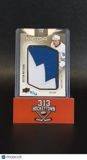 2025-26 Upper Deck Premier Auston Matthews #PMP-AM Mega Patch Chest Logo /24