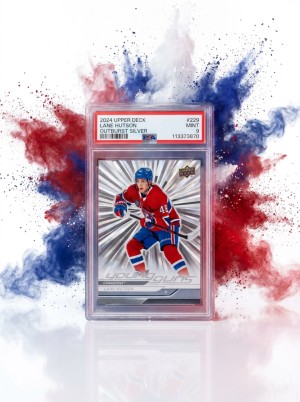 2024-25 Upper Deck Young Guns Lane Hutson Rookie #229 Outburst Silver PSA 9