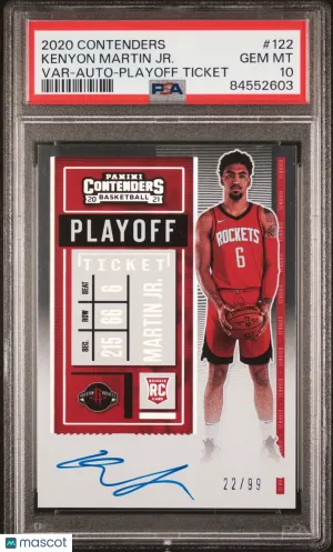 2020 Panini Contenders Kenyon Martin JR. Auto Playoff Ticket /99 Pop 3 PSA 10