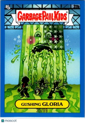 Gushing Gloria 2025 Topps Garbage Pail Kids x Green Day Blue 35/99 #37b