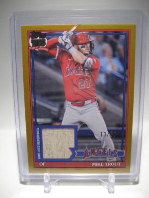 Topps 2026 Topps Baseball Gold Border Relic Card Mike Trout Angels 91R2-MT #13/50