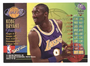 1997 SkyBox Metal Universe Kobe Bryant #86 back