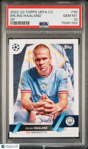 2022 Topps UEFA Club Competitions Erling Haaland #99 SP PSA 10