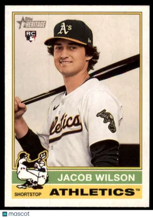 2025 Topps Heritage Jacob Wilson #15 Rookie Oakland Athletics