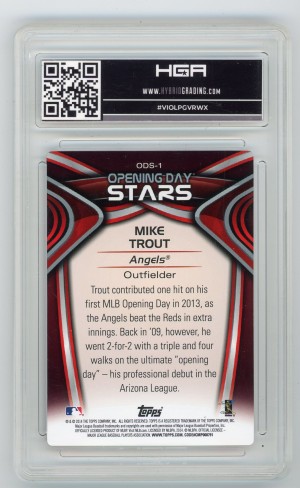 2014 Topps Opening Day Stars #ODS-1 Mike Trout HGA 9 Mint back