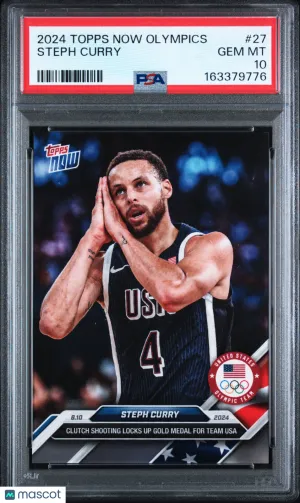 2024 Topps Now Olympic Games Steph Curry #27 "Night Night" PSA 10