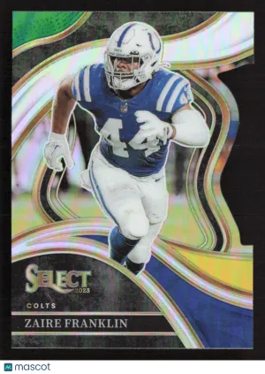 2023 Panini Select Zaire Franklin #203 Green and Yellow Prizms Die Cuts