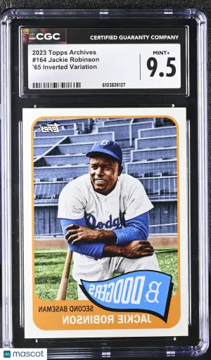 2023 Topps Archives Jackie Robinson '65 Inverted Variation #164 CGC 9.5 Los Angeles Dodgers