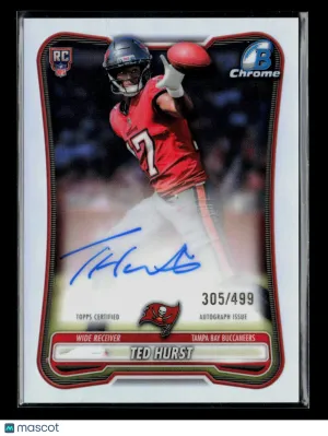 2026 Topps Bowman Chrome Football Ted Hurst #BCRA-TH Refractor 305/499 RC Auto