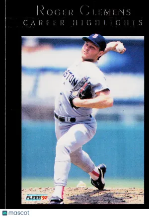 1992 Fleer Roger Clemens Career Highlights Roger Clemens #5
