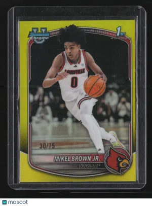 Mikel Brown Jr. 2025 Bowman Chrome University Basketball #BCP12-Yellow 30/75