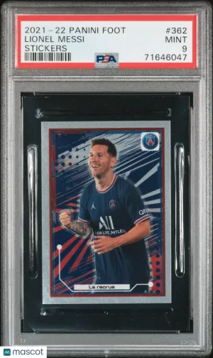 2021-2022 Panini Foot Stickers Lionel Messi #362 PSA 9 Paris Saint-Germain