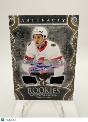 2024 Artifacts Zack Ostapchuk #185 Gold Auto Materials /199 Memorabilia