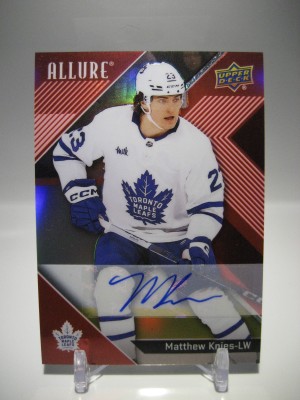 2024-25 UPPER DECK ALLURE #87 MATTHEW KNIES RED RAINBOW AUTO