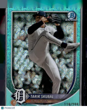 2025 Bowman Chrome Tarik Skubal #95 Aqua Mojo Refractor /299