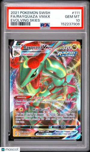 2021 Pokemon Sword & Shield Evolving Skies Rayquaza VMAX #111 Evolving Skies Fa PSA 10