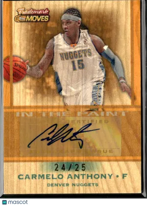 Carmelo Anthony 2007 Topps Trademark Moves Auto Wood /25 Denver Nuggets