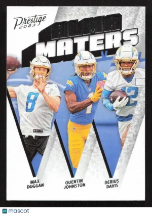 2023 Panini Prestige Derius Davis / Max Duggan / Quentin Johnston #AM-22 Alma Maters