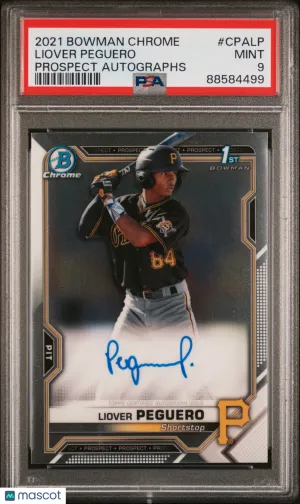 2021 Bowman Chrome Prospect Autographs Liover Peguero Prospect Autographs PSA 9