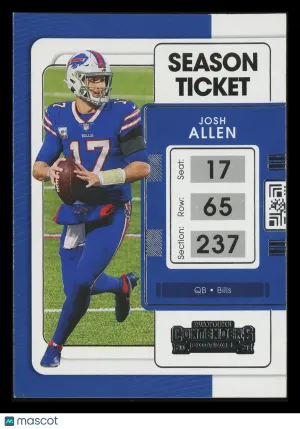 Josh Allen 2021 Panini Contenders Season Ticket #10 Buffalo Bills
