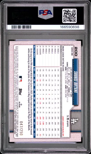2026 Topps Shohei Ohtani #200 Purple Holo Foil back