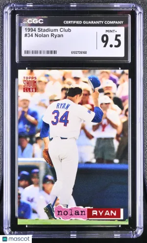 1994 Stadium Club Nolan Ryan #34 CGC 9.5 Texas Rangers