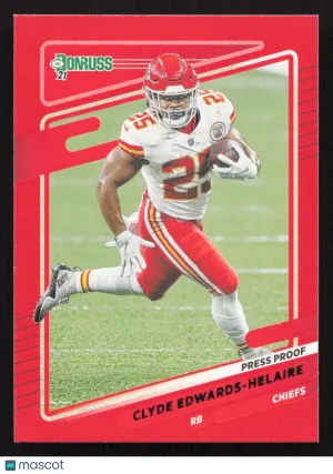 2021 Donruss Clyde Edwards-Helaire #120 Press Proof Red